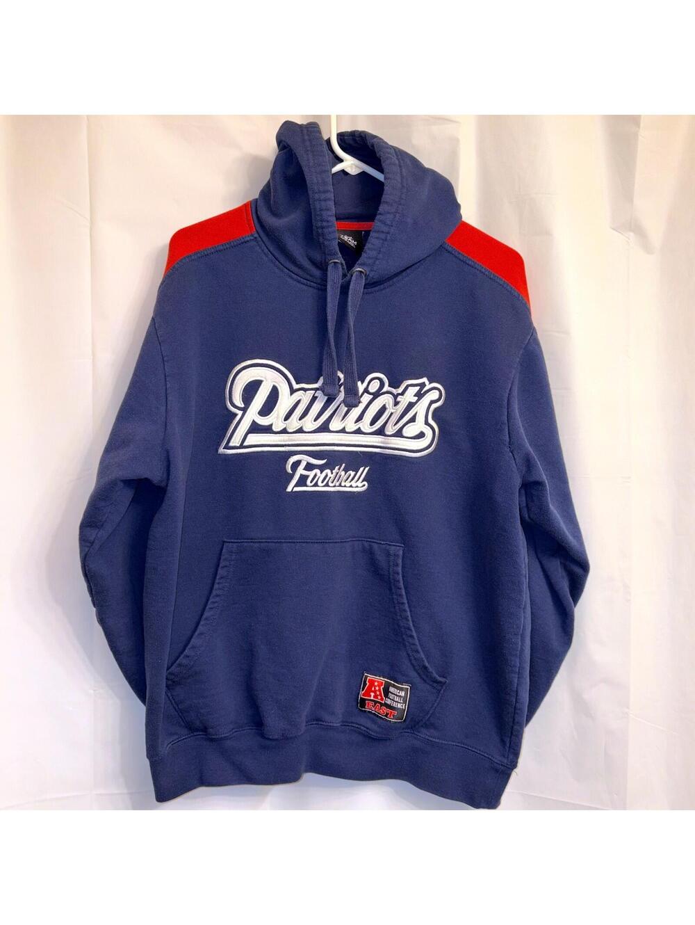 Adidas New England Patriots NFL Hoodie Sweatshirt Navy Blue Red White